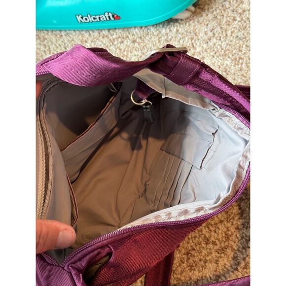 Travelon Anti-Theft Classic Crossbody bag/purse, Purple canvas; - Picture 14 of 15